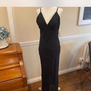 Wild Fable Elegant Black Lace Backless Dress